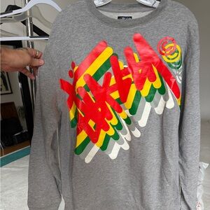 Stussy Gray Sweatshirt with Vibrant Graphic